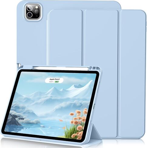 Case for iPad Pro 12.9 Inch 6th/5th/4th/3rd Generation with Pencil Holder, Smart Stand Cover with Soft TPU Back for iPad 12.9 Pro Case (2022/2021/2020/2018), Auto Sleep/Wake, Light Pink in Kuwait