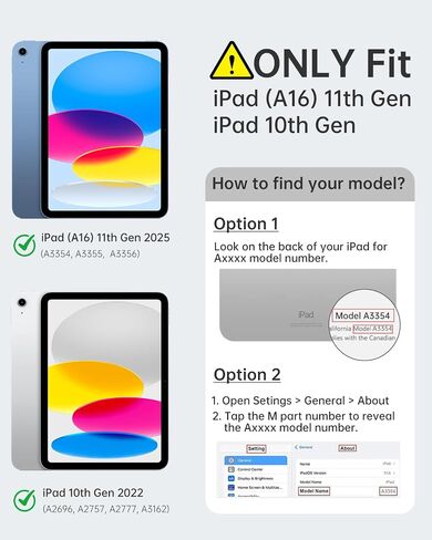 Timovo Case for iPad (A16) الجيل الحادي عشر 11 بوصة 2025 ، جيل iPad العاشر 10.9 بوصة 2022 مع حامل قلم رصاص ، غطاء واقية من الورقة ، عرض متعدد الزوايا ، أزرق بحري in Kuwait