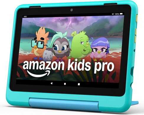 Amazon Entertainment Bundle Including Fire HD8 Kids Pro Tablet (32GB, Hello Teal) + Echo Dot Kids (Owl) in Saudi Arabia