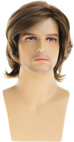 RicHyun Mens Blonde Wig Natural Layered Short Blonde Side Part Synthetic Halloween Cosplay Costume Party Full Wigs for Male Guys in Kuwait