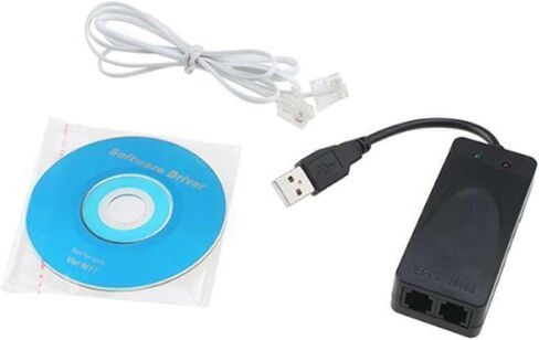 USB 2.0 56K بيانات فاكس خارجية للوصول إلى مودم الإنترنت ، منفذ RJ11 المزدوج ، للفوز 7/8/10 in Kuwait
