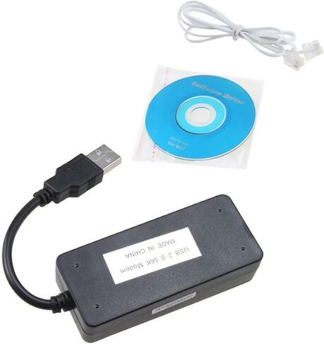 USB 2.0 56K بيانات فاكس خارجية للوصول إلى مودم الإنترنت ، منفذ RJ11 المزدوج ، للفوز 7/8/10 in Kuwait