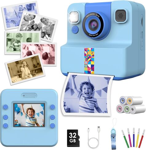 Kids Camera Instant Print,Kids Digital Camera Toys Christmas Birthday Gifts for Girls Age 3-12(Pink) in Saudi Arabia