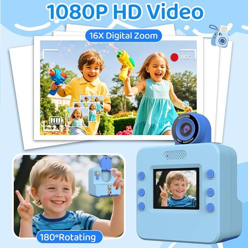 Kids Camera Instant Print,Kids Digital Camera Toys Christmas Birthday Gifts for Girls Age 3-12(Pink) in Saudi Arabia