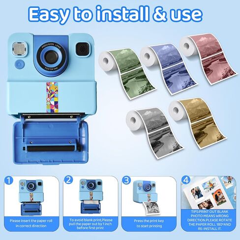 Kids Camera Instant Print,Kids Digital Camera Toys Christmas Birthday Gifts for Girls Age 3-12(Pink) in Saudi Arabia