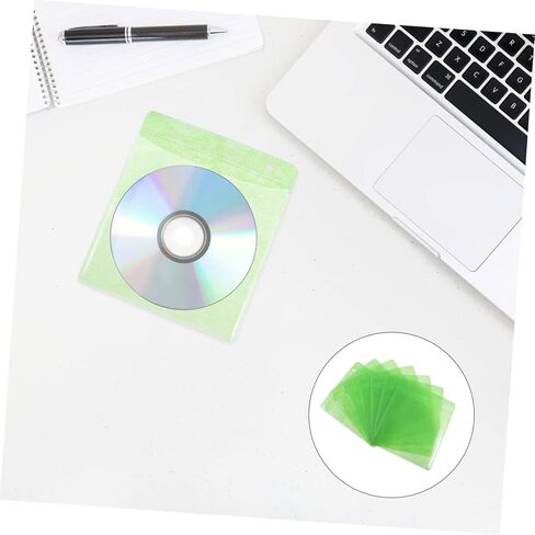 بأكمام CD/DVD Sweves 200pclly ، حامل تخزين القرص محمول 12 سم للسيارات والمواد PP القوية لتنظيم وحماية الأقراص لون عشوائي in Kuwait