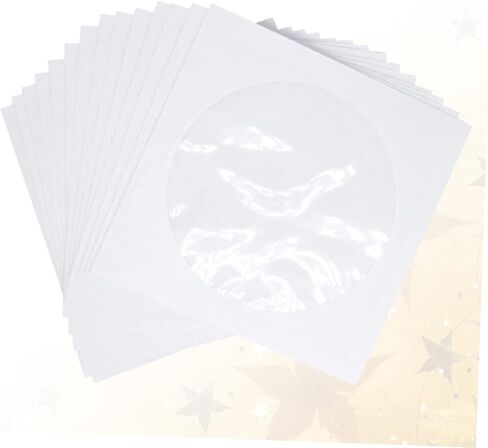 100 PCS CD Paper Pags Case DVD Case for Home Cinema White CD Wallet Window Design لتنظيم الأقراص in Saudi Arabia