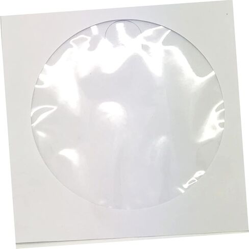 100 PCS CD Paper Pags Case DVD Case for Home Cinema White CD Wallet Window Design لتنظيم الأقراص in Saudi Arabia