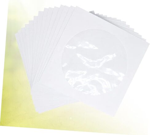100 PCS CD Paper Pags Case DVD Case for Home Cinema White CD Wallet Window Design لتنظيم الأقراص in Saudi Arabia