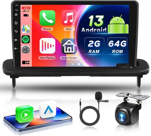 2G+64G لـ Volvo C30 S40 V50 C70 2006-2012 CAR Radio مع Carplay Android Auto - 9 بوصة شاشة تعمل بالركض Android 13 - GPS/WiFi/Bluetooth/FM/SWC/HD كاميرا احتياطية in Kuwait