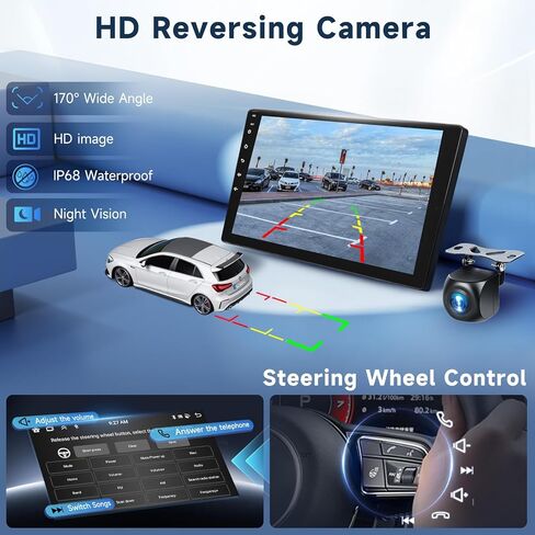2G+64G لـ Volvo C30 S40 V50 C70 2006-2012 CAR Radio مع Carplay Android Auto - 9 بوصة شاشة تعمل بالركض Android 13 - GPS/WiFi/Bluetooth/FM/SWC/HD كاميرا احتياطية in Kuwait
