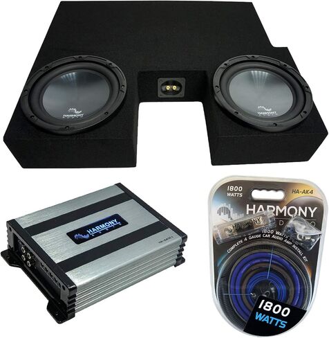 Harmony Audio R104 Dual 10 "Sub Box مجمعة مع HA-A400.1 متوافق مع Toyota Tundra Double Cab 2007 2008 2008 2010 2012 2013 in Saudi Arabia