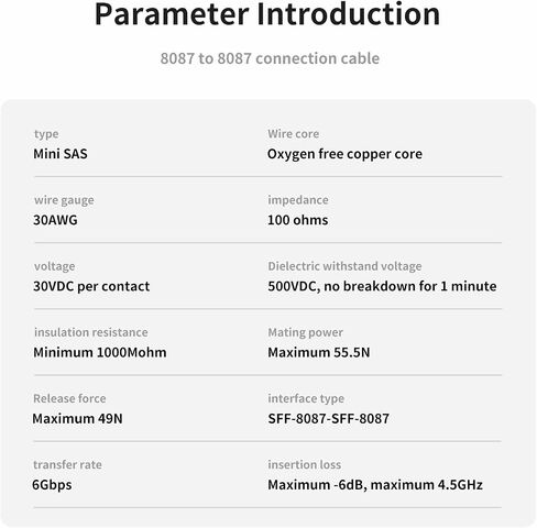 SFF8087 إلى 4x SFF8482 كابل محول 0.5 م/1.64 قدم ، Mini SAS إلى SAS مع موصل طاقة موليكس 4 دبوس لتوسيع الخادم/التخزين HDD متوافق مع محركات SATA in Kuwait