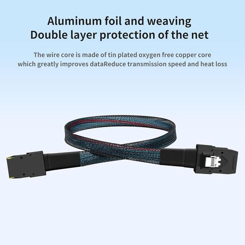 SFF8087 إلى 4x SFF8482 كابل محول 0.5 م/1.64 قدم ، Mini SAS إلى SAS مع موصل طاقة موليكس 4 دبوس لتوسيع الخادم/التخزين HDD متوافق مع محركات SATA in Kuwait
