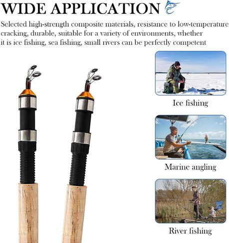 Telescopic Ice Fishing Rod, 2 Packs Mini Fishing Rod Cork HandlePortable Travel Fishing Pole for Saltwater Freshwater Fishing, 25Inch in Saudi Arabia
