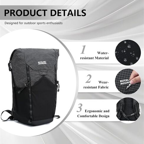Hiking Backpack For Women&Men, 20L Lightweight Foldable Water Resistant Packable Travel Small Hiking Backpacks, Daypack Backpacks For Travel, Camping (Black) in Kuwait