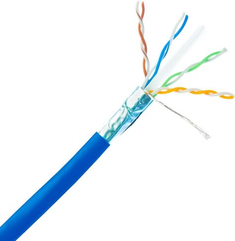 CableWholesale 1000 Foot Bulk Shielded Cat6 Blue Ethernet Cable, Stranded, 24AWG Network Cable, 4 Pair Stranded Bare Copper, Shielded Twisted Pair (STP) Internet Patch Cable with Pull Box in Saudi Arabia