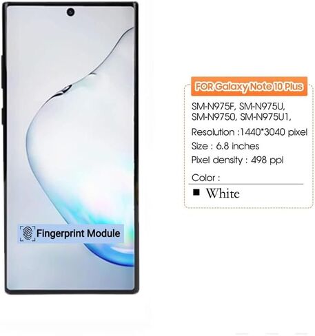 Amoled LCD for Samsung Galaxy Note10Plus N975 Digitizer Screen LCD Display Touch Assembly Replacement N975 N975A N975F N975P N975R4 T U V W 6.8 inch by Qvouaw[ Silver with Frame] in Kuwait
