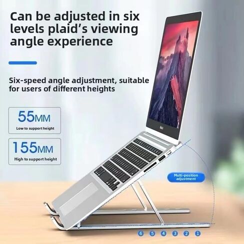 Universal Ergonomic Laptop Stand Foldable and Adjustable Metal Laptop Holder for Office Productivity with Durable Design in Saudi Arabia