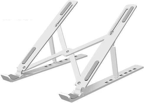 ​​Adjustable Laptop Stand - White Ergonomic Riser for Desk, Home Office & Improved Posture (360° Rotation, Foldable)​​ in Saudi Arabia