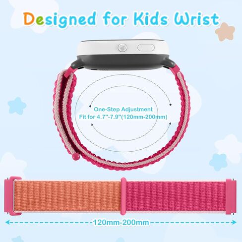 GEAK 3 Pack Kids Nylon Strap Compatible with Gizmo Watch 3 2 1/Gabb Watch 3e 3 2 1 Band Replacement, 20mm Quick Release Solo Loop Cute Stretchy Compatible with Gizmo Watch Band for Kids Boys Girls in Saudi Arabia