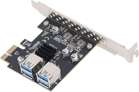 بطاقة توسيع USB C ، USB 3.2 Gen1 Extender Card 4 Port 5GBPS PCIE 1X إلى 16X محول فتحة لملحقات حالة الكمبيوتر الشخصي in Kuwait