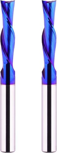CNC Router Bits 1/4" Shank Down Cut End Mill Tools for Wood Cut Carving | Perfect for Cutting Dados, Grooves and Rabbets.Solid Carbide, with Nano Blue Coating,for Wood Cut Carving Engraving in Kuwait