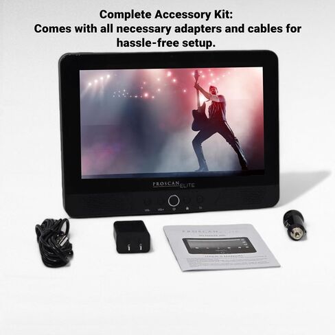 PROSCAN Elite 10.1" Quad Core Tablet/Portable DVD Combo 2GB/32GB Android 11 PELTDV1029 (Renewed) in Kuwait