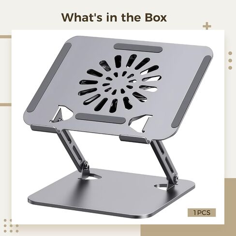 Anti-Slip Base, USB Cooling Pad with Fan, Desk Riser Ergonomic, Adjustable Cooling Stand for Laptop and Tablet, Carbon Steel Frame, Fits 10–17 Inch Devices in Kuwait