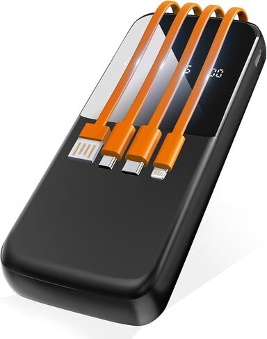 شاحن محمول من Sle-Tech مع Cables In Slim Portable Charger Bank 4 مخرجات 3 IUtputs مع حزمة بطارية سفر عرض LED (10000 مللي أمبير في الساعة) in Kuwait