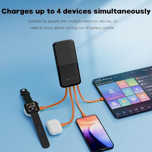 شاحن محمول من Sle-Tech مع Cables In Slim Portable Charger Bank 4 مخرجات 3 IUtputs مع حزمة بطارية سفر عرض LED (10000 مللي أمبير في الساعة) in Kuwait