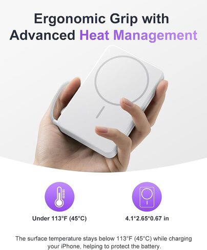 Magnetic Power Bank, 10,000mAh Wireless Portable Charger for Mag-Safe 15W Fast Charging, Battery Pack with USB-C Cable 20W in/Out for iPhone Air/17/16/15/14/13/12/Plus/Pro/Pro Max, AirPods & More in Saudi Arabia