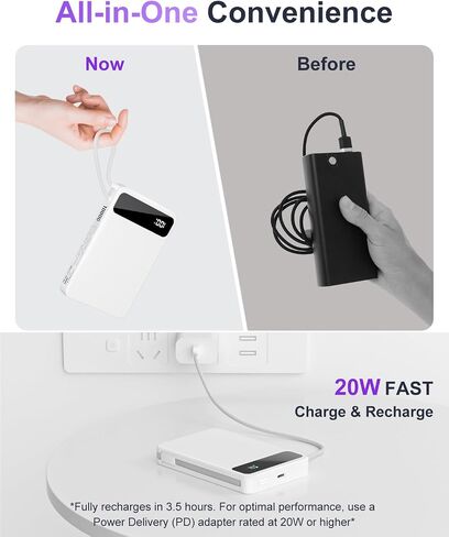 Magnetic Power Bank, 10,000mAh Wireless Portable Charger for Mag-Safe 15W Fast Charging, Battery Pack with USB-C Cable 20W in/Out for iPhone Air/17/16/15/14/13/12/Plus/Pro/Pro Max, AirPods & More in Saudi Arabia