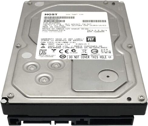 HGST Ultrastar 6TB 3.5inch 128MB Cache 7200RPM SATA 6.0GB/S محرك داخلي للمؤسسة الداخلية - HUS726060ALE614 (لجهاز سطح المكتب/MAC ، NAS ، CCTV DVR ، نظام الاستقصاء ، RAID ، خادم) (متجدد) in Saudi Arabia