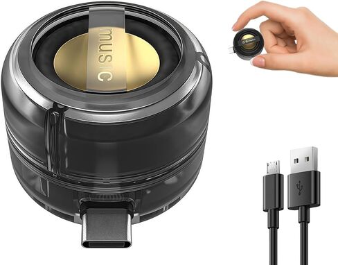Mini Portable Speaker, 3W Plug in Cell Phone Speaker Amplifier with Type-c Audio Interface, Plug and Play for Phone, IPad, Tablet, Smartphone (Black) in Saudi Arabia