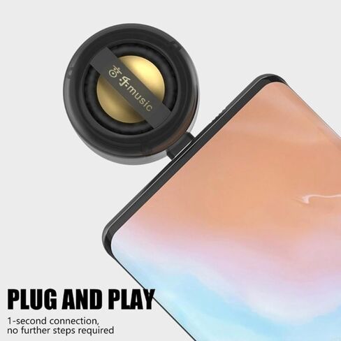 Mini Portable Speaker, 3W Plug in Cell Phone Speaker Amplifier with Type-c Audio Interface, Plug and Play for Phone, IPad, Tablet, Smartphone (Black) in Saudi Arabia