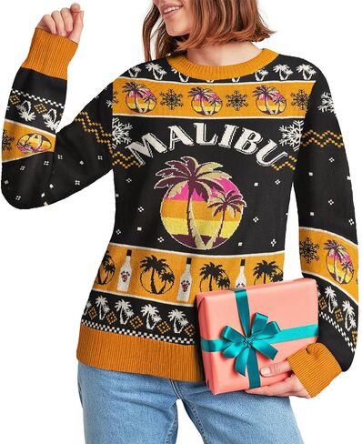 Ugly Christmas Sweater, Holiday Crewneck Cardigan for Women Men, Long Sleeve Knit Pullover Gifts for Christmas in Saudi Arabia
