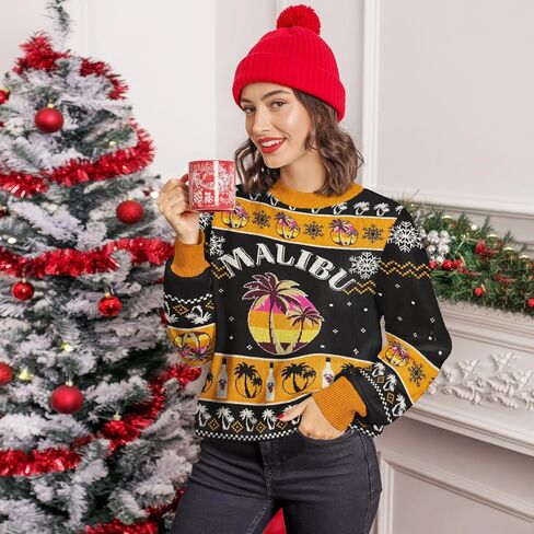 Ugly Christmas Sweater, Holiday Crewneck Cardigan for Women Men, Long Sleeve Knit Pullover Gifts for Christmas in Saudi Arabia