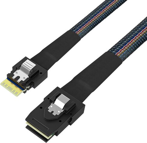 SFF-8654 4I إلى SFF-8087 مضيف لاستهداف كبل RAID عالي السرعة 1M/3.28 قدم محول HDD/SSD لتخزين الخادم/مركز البيانات (Mini SAS HD إلى MINI SAS) in Kuwait