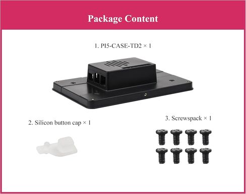 Protective Case Compatible with Raspberry Pi 7inch Touch Display 2 and Raspberry Pi 5, Support Multiple 7inch Screens, Supports Installing RPi Hats, Reserved Rich Interfaces in Saudi Arabia