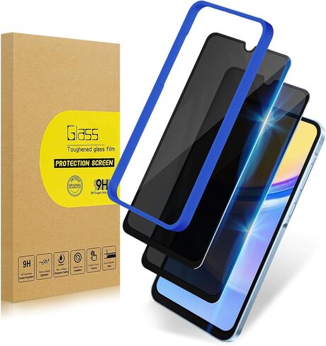 [2+1 Pack] Privacy Screen Protector+Instant paste warehouse for Samsung Galaxy A15 5G|Anti-Spy Tempered Glass with Fingerprint Unlock Support, Anti-Scratch, 9H Hardness & Easy Installation in Saudi Arabia