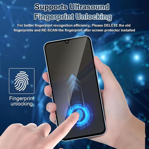[2+1 Pack] Privacy Screen Protector+Instant paste warehouse for Samsung Galaxy A15 5G|Anti-Spy Tempered Glass with Fingerprint Unlock Support, Anti-Scratch, 9H Hardness & Easy Installation in Saudi Arabia