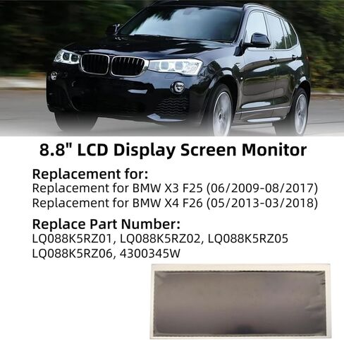 8.8 "شاشة شاشة العرض LCD لاستبدال الملاحة الراديوية لـ BMW X3 F25 2009-2017 X4 F26 2013-2018 NBT EVO NAV شاشة LQ088K5RZ01 LQ088K5RZ02 LQ088K5RZ05 LQ088K5RZ06 4300345W in Saudi Arabia