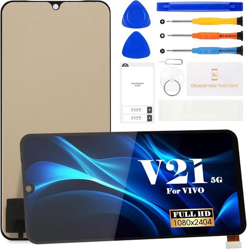 Incell for Vivo V21 5G LCD Display for Vivo V21 5G Screen ReplaceTET for Vivo V21 5G V2050 Displizer Displizer Screens Displize Assembly بدون إطار (أسود) in Saudi Arabia