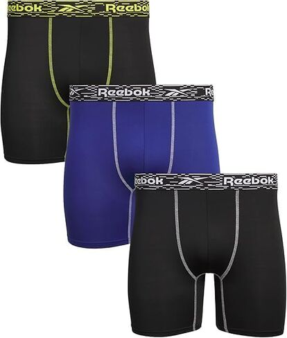 Reebok Mens Boxer Briefs - 3 Pack Moisture Wicking Athletic Performance Underwear - Boxer Briefs for Men (Sizes: S-XL) in Kuwait