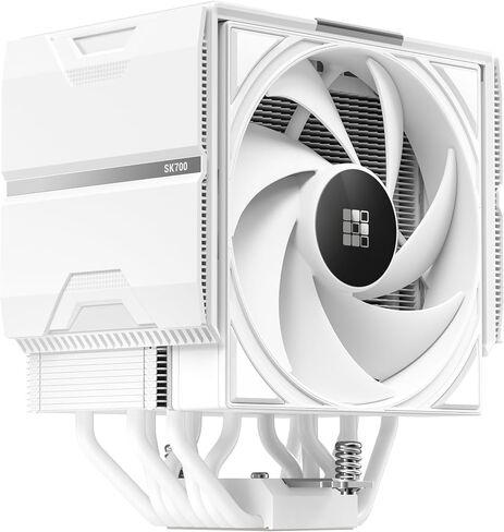 SK700V White AM5 مبرد الهواء الرقمي ، تصميم برج واحد ، مروحة تقنية عالية الأداء ، و 7 أنابيب حرارة نحاسية ، قفل L-rail ، تبديد حرارة 220 واط in Kuwait