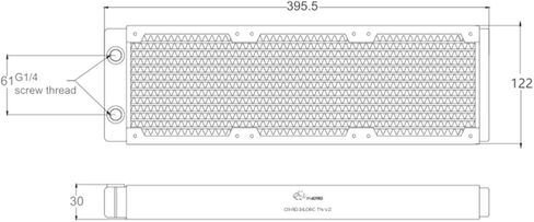 Bykski 360mm x 30mm RC Series PC Water Cooling Radiator, 120mm x 3, Triple Fan (CR-RD360RC-TN-V2) - White in Saudi Arabia