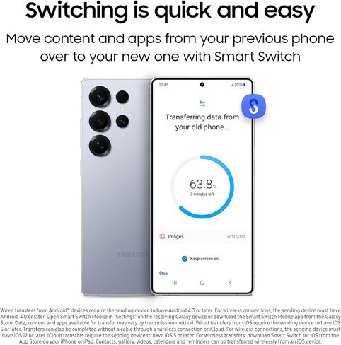 Samsung Galaxy S25 Ultra 5G (512 جيجابايت ، 12 جيجابايت) 6.9 "AMOLED 2X ، 200 ميجابكسل (موديل أمريكي غير مقفل بالكامل لـ 5G / 4G LTE) S938U White Silver (متجدد) in Kuwait