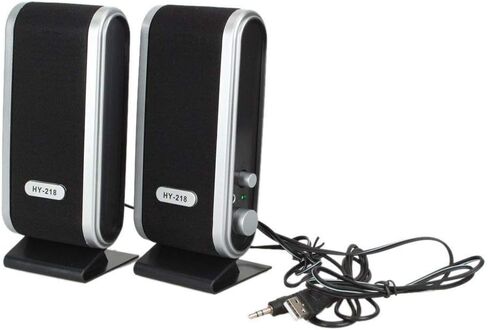 GAOMON 2 Pcs USB Power Computer Speakers Stereo 3.5mm with Ear Jack for Desktop PC Laptopblack in Saudi Arabia