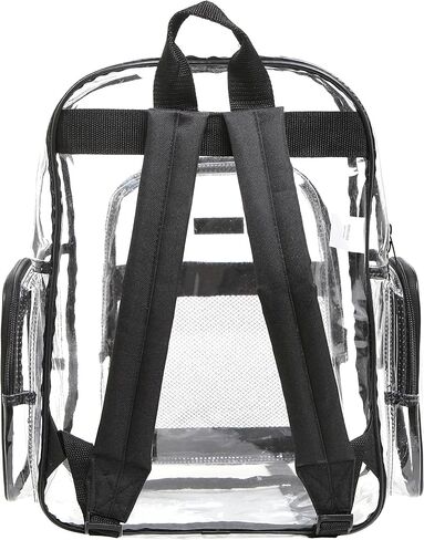 MGgear Wholesale 20-Pack Bulk Case Clear PVC Backpacks Bundle includes Black, Orange, Purple, and Green Trim, 17" Transparent School Approved Backpack, Daypack, Stadium Bag, Bookbag in Kuwait